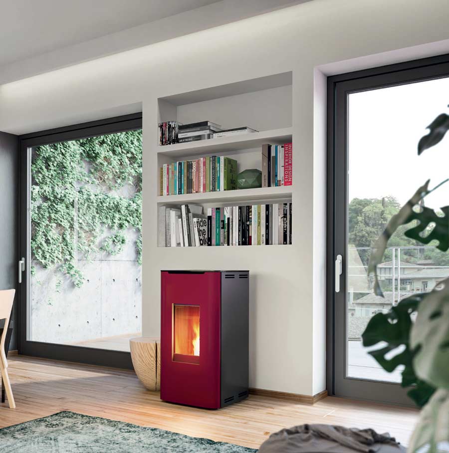 Poele granules la rochelle Poele a granules Flora Air 6kw Red Heating